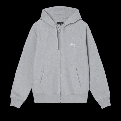 Stussy Stock Logo Zip Hood 'Grey Heather'