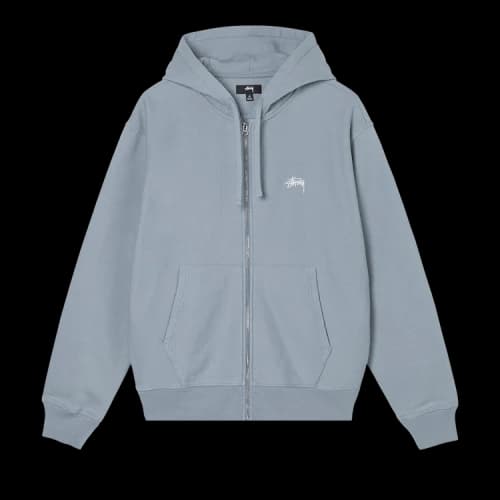 Stussy Stock Logo Zip Hood 'Slate'