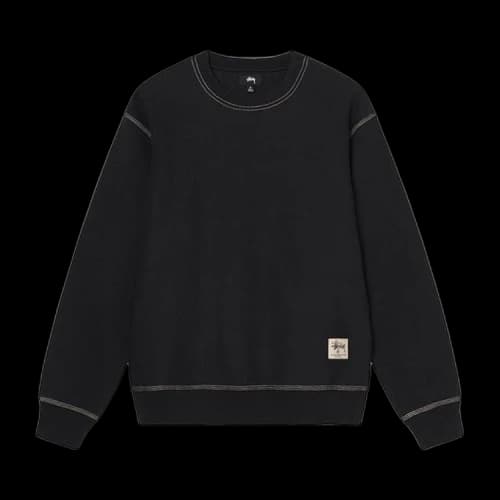 Stussy Contrast Stitch Label Crew Sweater Black