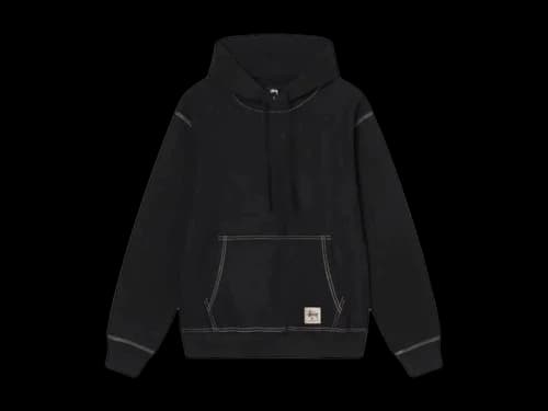 Stussy Contrast Stitch Label Hoodie Black