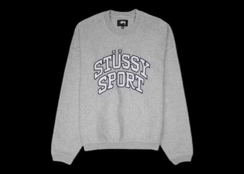 Stussy Relaxed Oversized Stussy Sport Graphic Crew Grey Heather