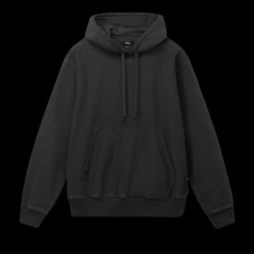Stussy Pigment Dyed Fleece Hoodie Black