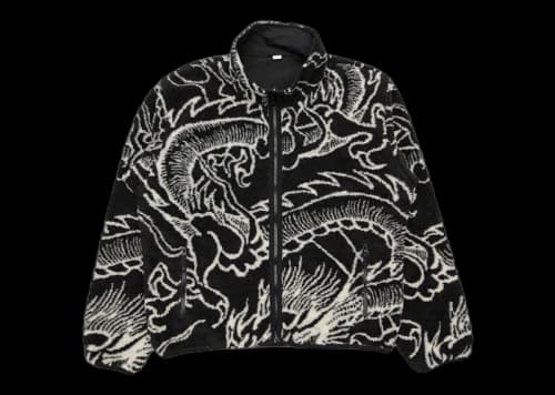 Stussy Dragon Sherpa Jacket Black