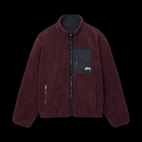 Stussy Sherpa Reversible Jacket 'Burgundy'