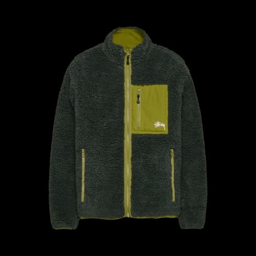 Stussy Sherpa Reversible Jacket 'Dark Green'