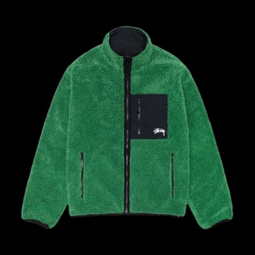Stussy Sherpa Reversible Jacket Green