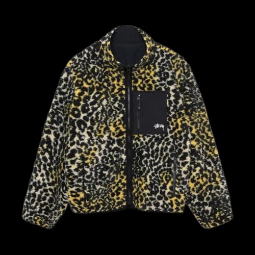 Stussy Sherpa Reversible Jacket 'Yellow Leopard'
