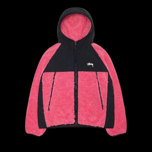 Stussy Sherpa Paneled Hooded Jacket 'Pink'