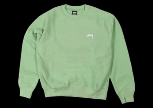 Stussy Stock Logo Crew Zephyr Green
