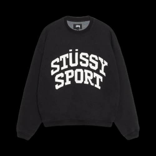 Stussy Big Crackle Sport Crewneck 'Washed Black'
