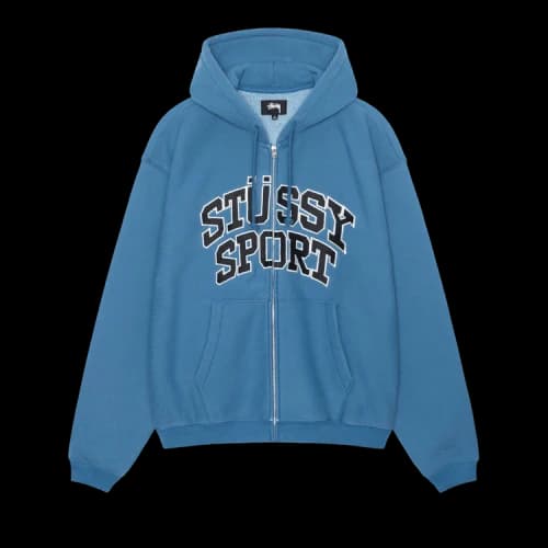 Stussy Sport Zip Hoodie 'Blue'