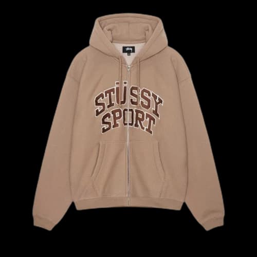 Stussy Sport Zip Hoodie 'Tan'