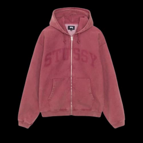 Stussy Faded Graphic Zip Hoodie 'Burgundy'