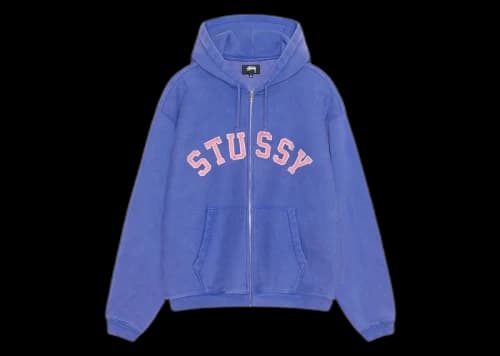 Stussy Faded Graphic Zip Hoodie Purple
