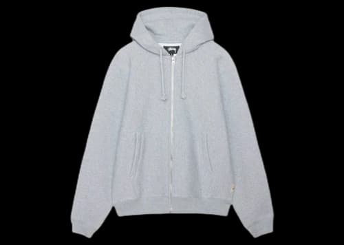 Stussy Fleece Raglan Zip Hoodie Grey Heather
