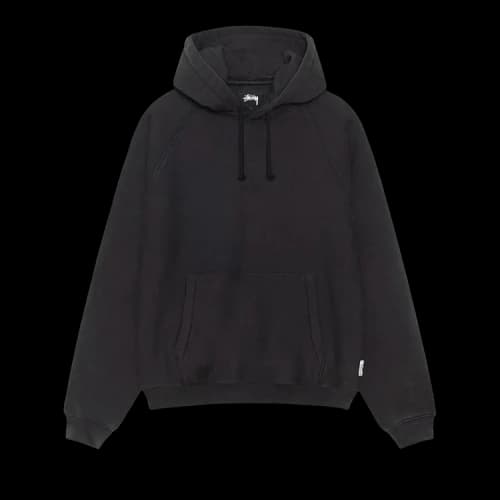 Stussy Fleece Raglan Hoodie 'Washed Black'
