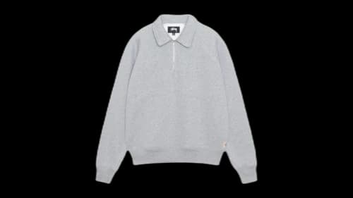 Stussy Relaxed Half Zip Grey Heather
