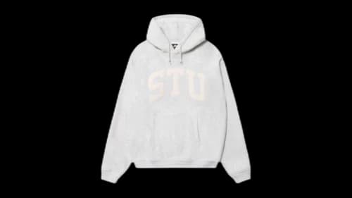 Stussy Stu Applique Hoodie Ash Heather