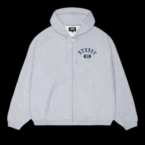 Stussy Varsity Zip Hoodie 'Grey Heather'