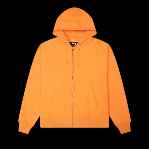 Stussy Basic Diamond Zip Hoodie 'Tangerine'
