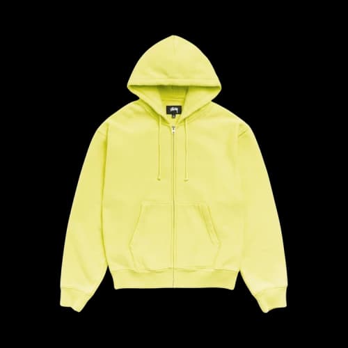 Stussy Cursive Applique Zip Hoodie 'Lime'