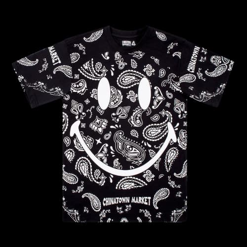 Chinatown Market Smiley AO Paisley Tee 'Black'