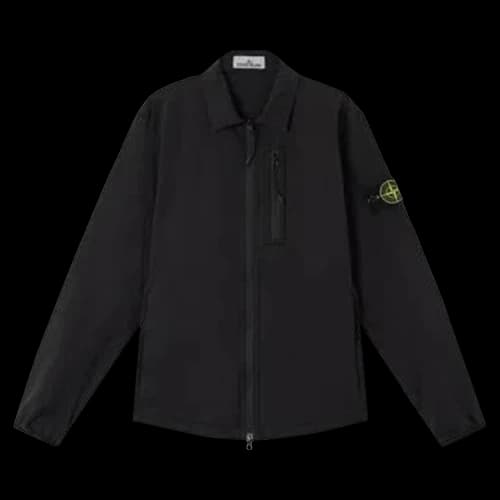 Stone Island Canvas Weave Cotton Overshirt 'Lead Grey'
