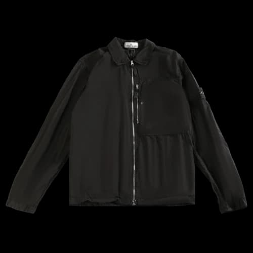 Stone Island Logo Patch Overshirt 'Black'