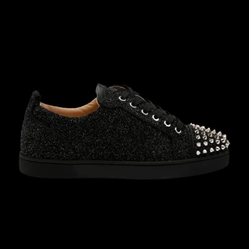 Christian Louboutin Louis Junior Spikes Orlato Flat 'Black Silver'