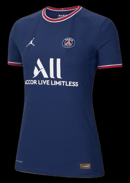 Jordan Paris Saint-Germain Home Vapor Match Shirt 2021-22 With Messi 30 Printing Womens Jersey Midnight Navy/University Red/White