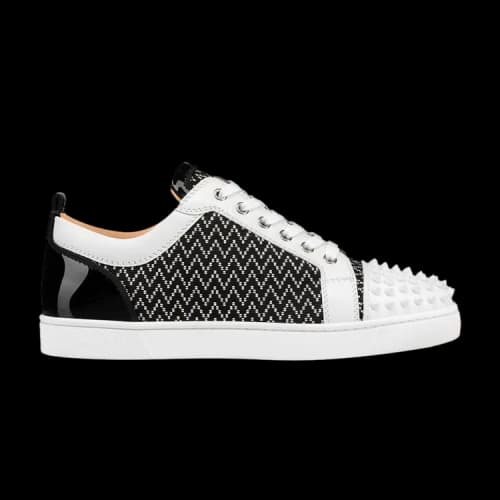 Christian Louboutin Louis Junior Spikes Orlato Flat 'White Black'