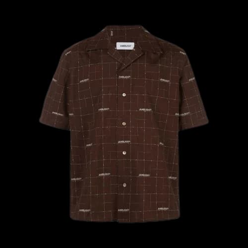 Ambush Check Short-Sleeve Shirt 'Wine'