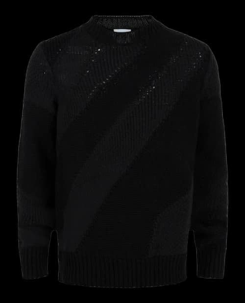 Ferragamo Textured Cable Knit Sweater Black