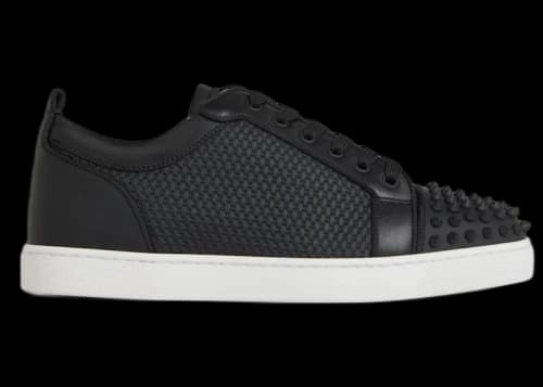 Christian Louboutin Louis Junior Spikes Black White