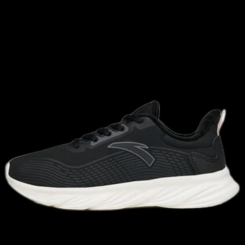 ANTA Running Series Sneakers Leather Fleeced 'Black White' (Women's)