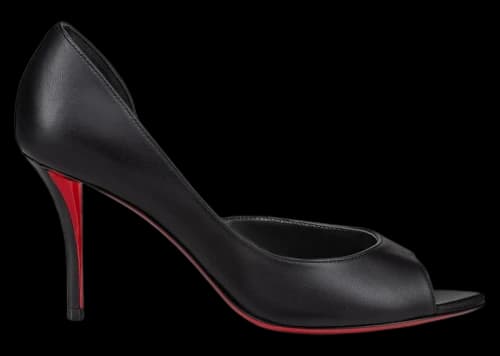 Christian Louboutin Open Apostropha 80 Leather Pumps Black (Women's)