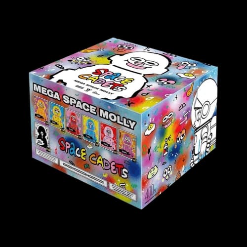 Pop Mart Mega Space Molly 400% Jon Burgerman Space Cadets Sealed Case 400% 'Mystery' (6 Blind Boxes)
