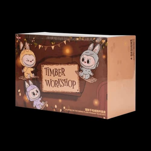 Pop Mart Labubu THE MONSTERS Timber Workshop Playing on the Swing Plush Pendant Sealed Whole Set 'Mystery' (6 Blind Boxes)