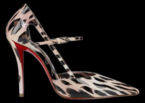 Christian Louboutin Miss Z Strap 100mm Pump Black Patent Calf Leather