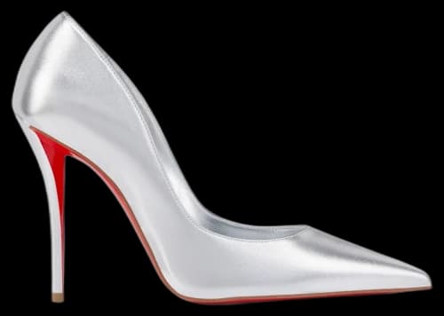 Christian Louboutin Miss Z 100mm Pump Silver Laminated Nappa Leather