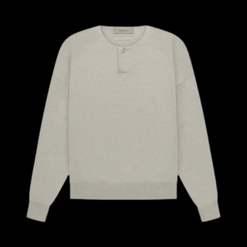 Fear of God Essentials Knit Long-Sleeve Henley 'Seal'