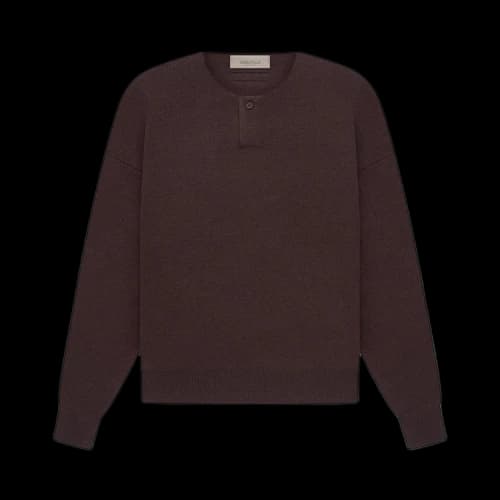Fear of God Essentials Knit Long-Sleeve Henley 'Plum'