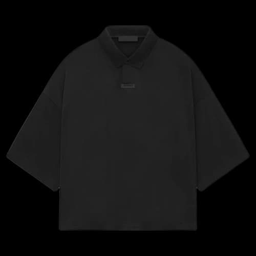 Fear of God Essentials Womens Pique Cropped Polo Black