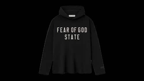 Fear of God Essentials Womens Jersey Long Sleeve Hoodie Jet Black