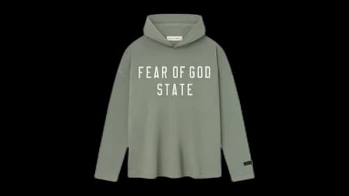 Fear of God Essentials Womens Jersey Long Sleeve Hoodie Moss