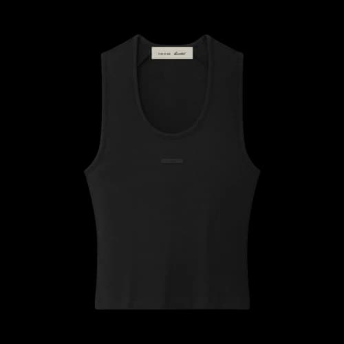 Fear of God Essentials Rib Knit Fitted Tank 'Vintage Black'