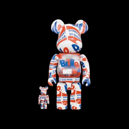 Bearbrick BE@RBRICK x Andy Warhol Brillo 2022 100% & 400% Set 'White/Orange/Blue'