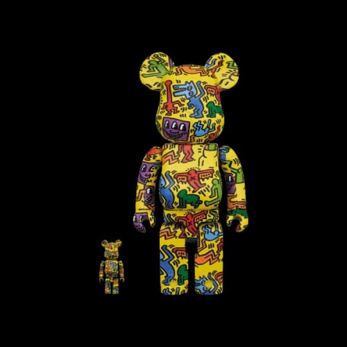 Bearbrick BE@RBRICK x Keith Haring #5 100% & 400% Set 'Yellow'