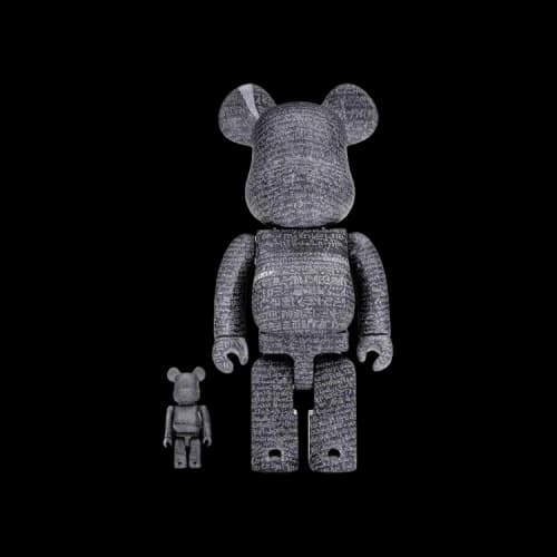 Bearbrick BE@RBRICK The British Museum The Rosetta Stone 100% & 400% Set 'Grey'