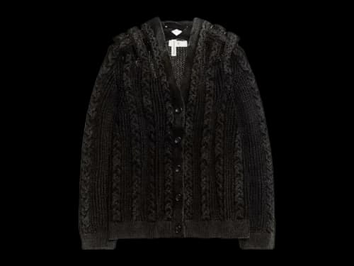 H&M x Glenn Martens Cable-Knit Cardigan Black
